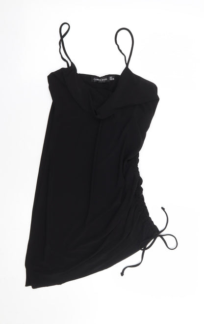 Womens UK Size 8 Cameo Rose Black Tunic Tank