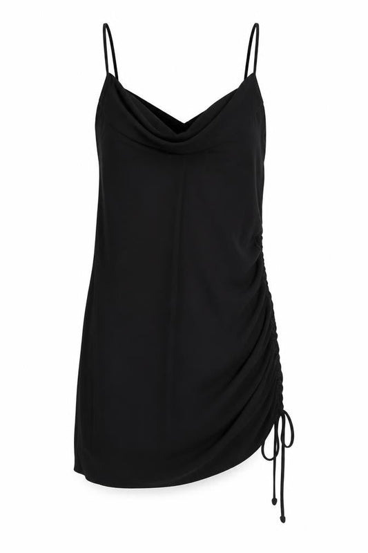 Womens UK Size 8 Cameo Rose Black Tunic Tank