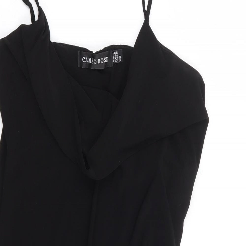 Womens UK Size 8 Cameo Rose Black Tunic Tank