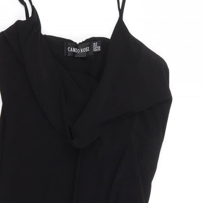Womens UK Size 8 Cameo Rose Black Tunic Tank