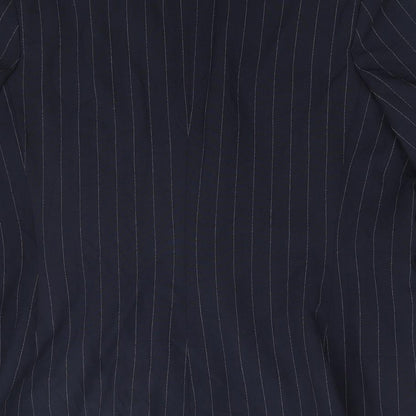 Marks and Spencer Womens Blue Striped Polyester Jacket Suit Jacket Size 20