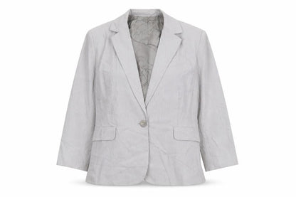 Gap Womens Blue Striped Cotton Jacket Suit Jacket Size 8