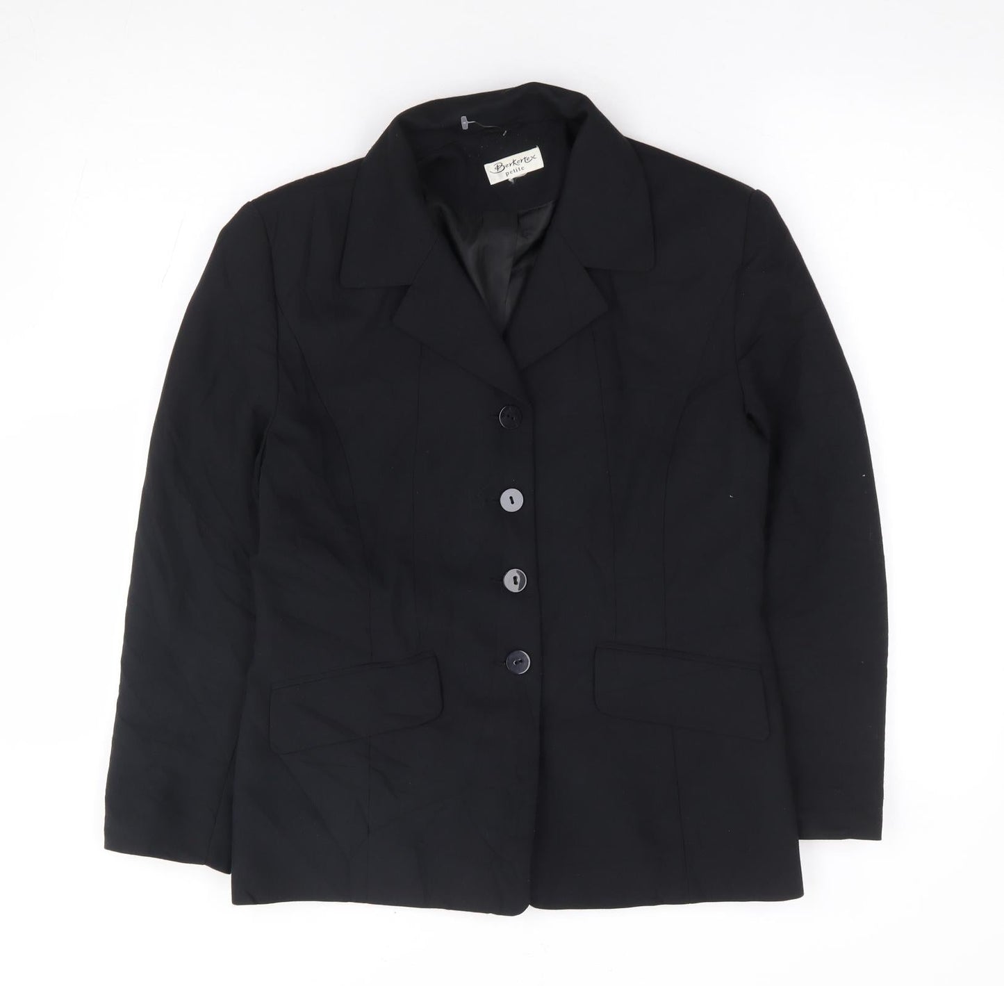 Berkertex Womens Black Polyester Jacket Suit Jacket Size 12
