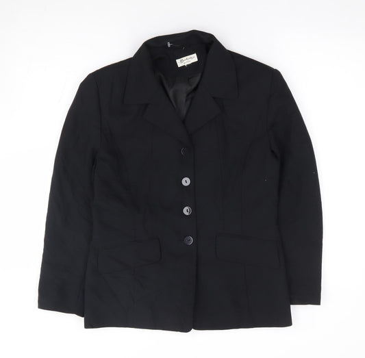 Berkertex Womens Black Polyester Jacket Suit Jacket Size 12