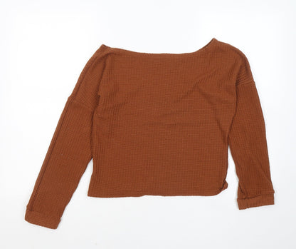 Womens UK Size M Preworn Brown Pullover Jumper