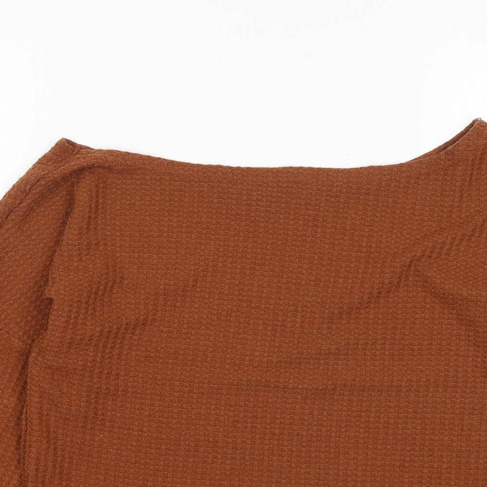 Womens UK Size M Preworn Brown Pullover Jumper
