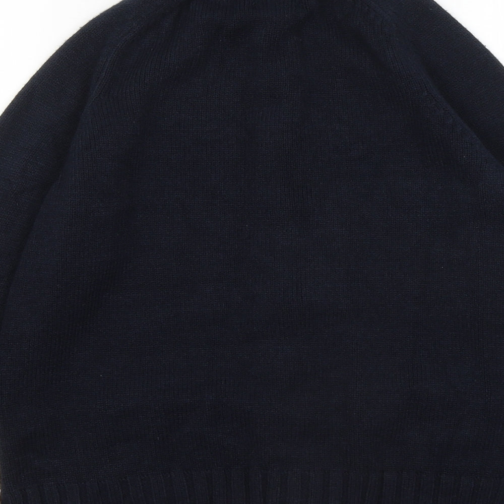 Sfera Mens Blue Mock Neck Acrylic Full Zip Jumper Size L