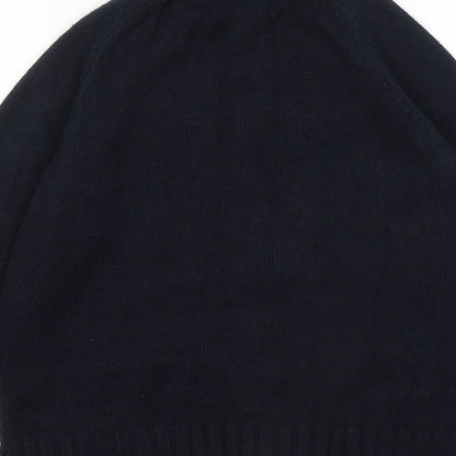 Sfera Mens Blue Mock Neck Acrylic Full Zip Jumper Size L