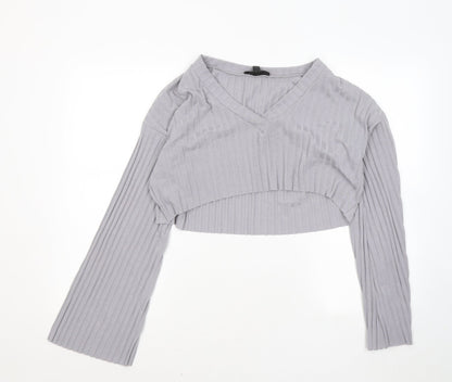 Womens UK Size 16 Missguided Grey Basic Blouse