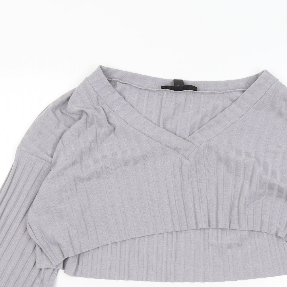 Womens UK Size 16 Missguided Grey Basic Blouse
