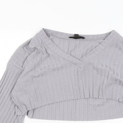 Womens UK Size 16 Missguided Grey Basic Blouse