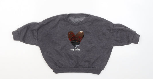 Matalan Boys Grey Cotton Pullover Jumper Size 9-12 Months - Keep smiling
