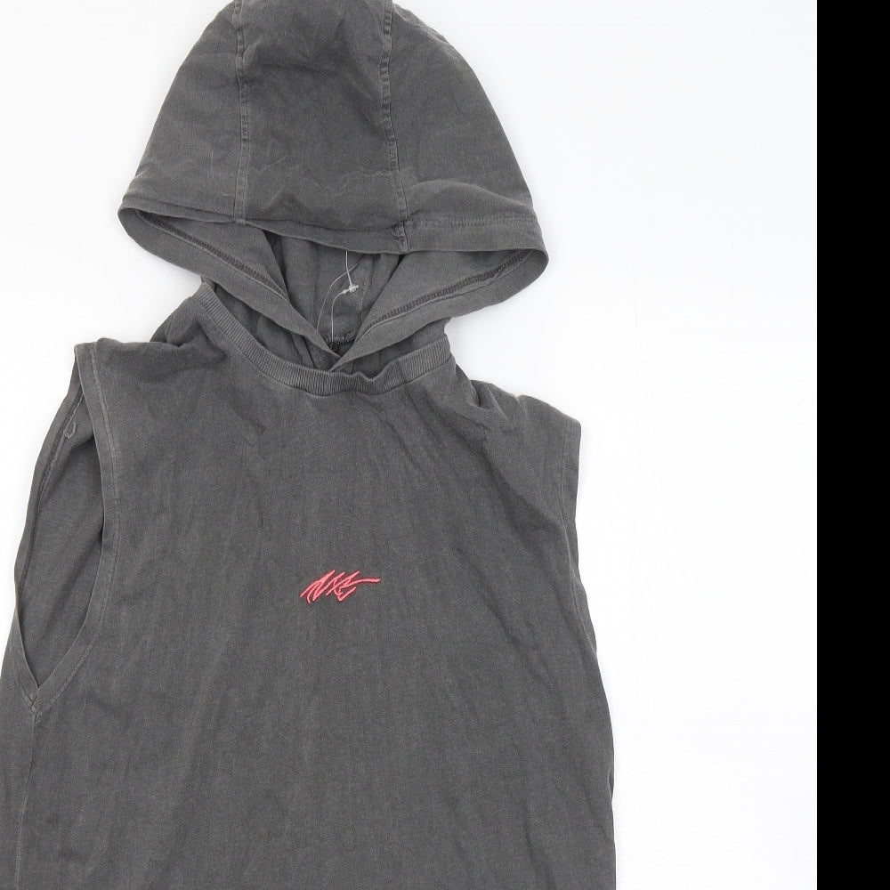 NEXT Girls Grey Cotton Pullover Hoodie Size 14 Years