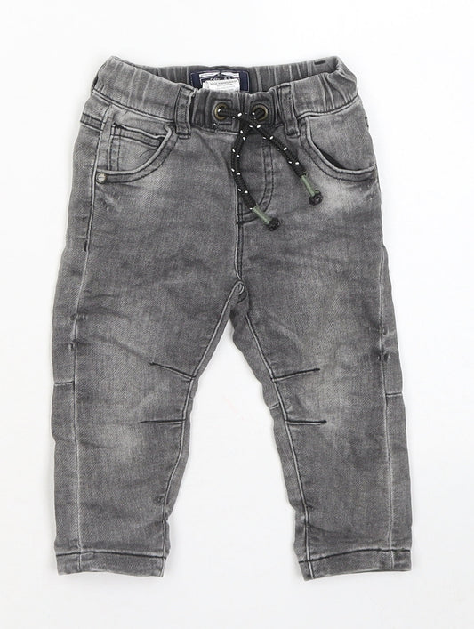 NEXT Boys Grey Cotton Cargo Jeans Size 6-9 Months