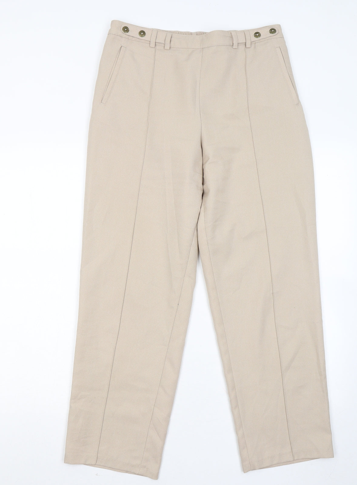 Womens UK Size 12 Marks and Spencer Regular Fit  Beige Trousers