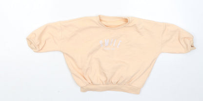 Matalan Girls Orange Cotton Pullover Jumper Size 12-18 Months - Smile Everyday