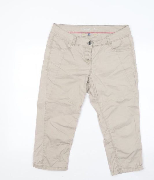Womens UK Size 34 in TOM TAILOR Regular Fit Cropped Grey Trousers