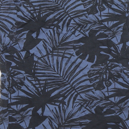 Primark Boys Blue Floral Cotton Basic T-Shirt Size 3-4 Years Round Neck