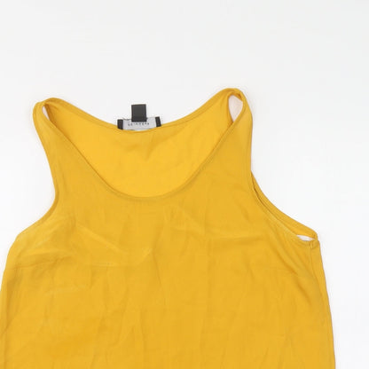 Primark Womens Yellow Polyester Basic Blouse Size 6 Round Neck