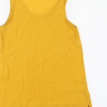 Primark Womens Yellow Polyester Basic Blouse Size 6 Round Neck