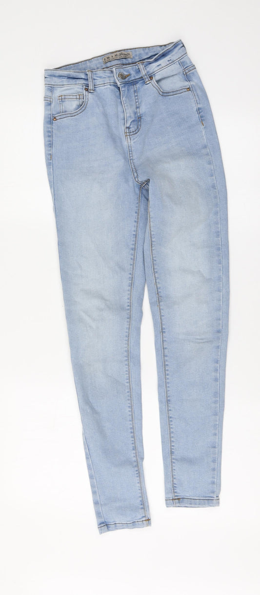 Denim & Co. Womens Blue Cotton Skinny Jeans Size 8 L27 in Regular