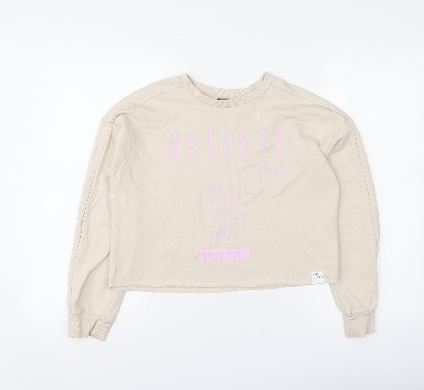 George Girls Beige Cotton Pullover Sweatshirt Size 11-12 Years