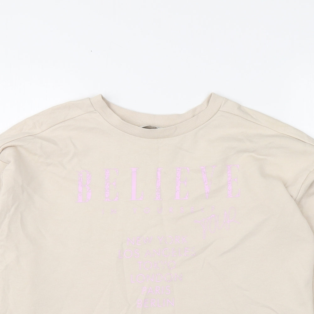 George Girls Beige Cotton Pullover Sweatshirt Size 11-12 Years