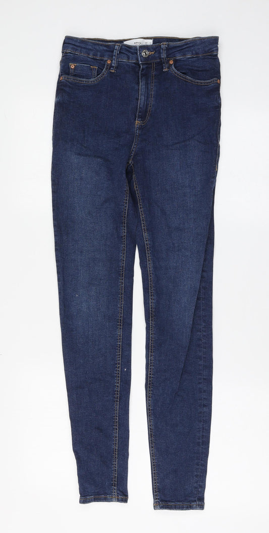 Mango Womens Blue Cotton Skinny Jeans Size 34 L29 in Regular