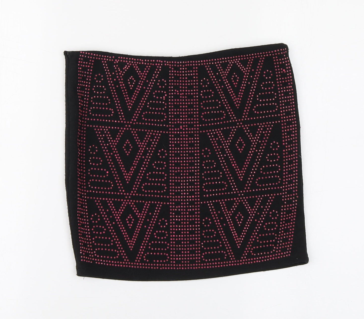 Club Womens Black Geometric Polyester Mini Skirt Size 10