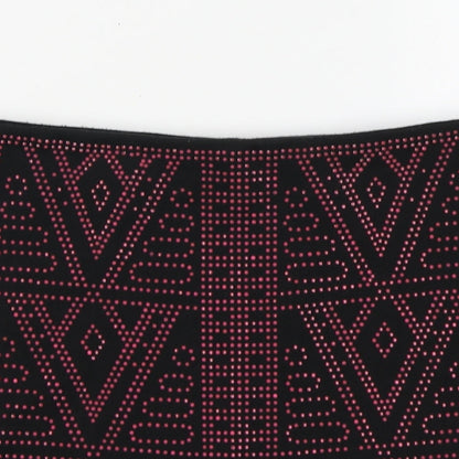 Club Womens Black Geometric Polyester Mini Skirt Size 10