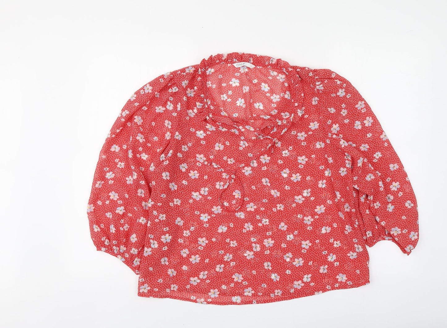 Womens UK Size L Only Red Basic Blouse