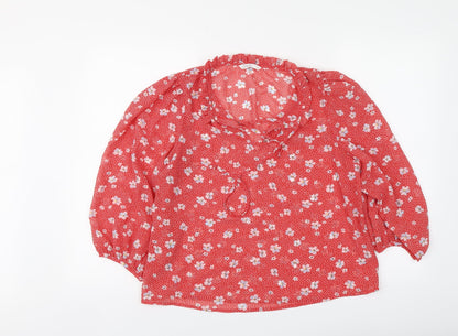 Womens UK Size L Only Red Basic Blouse