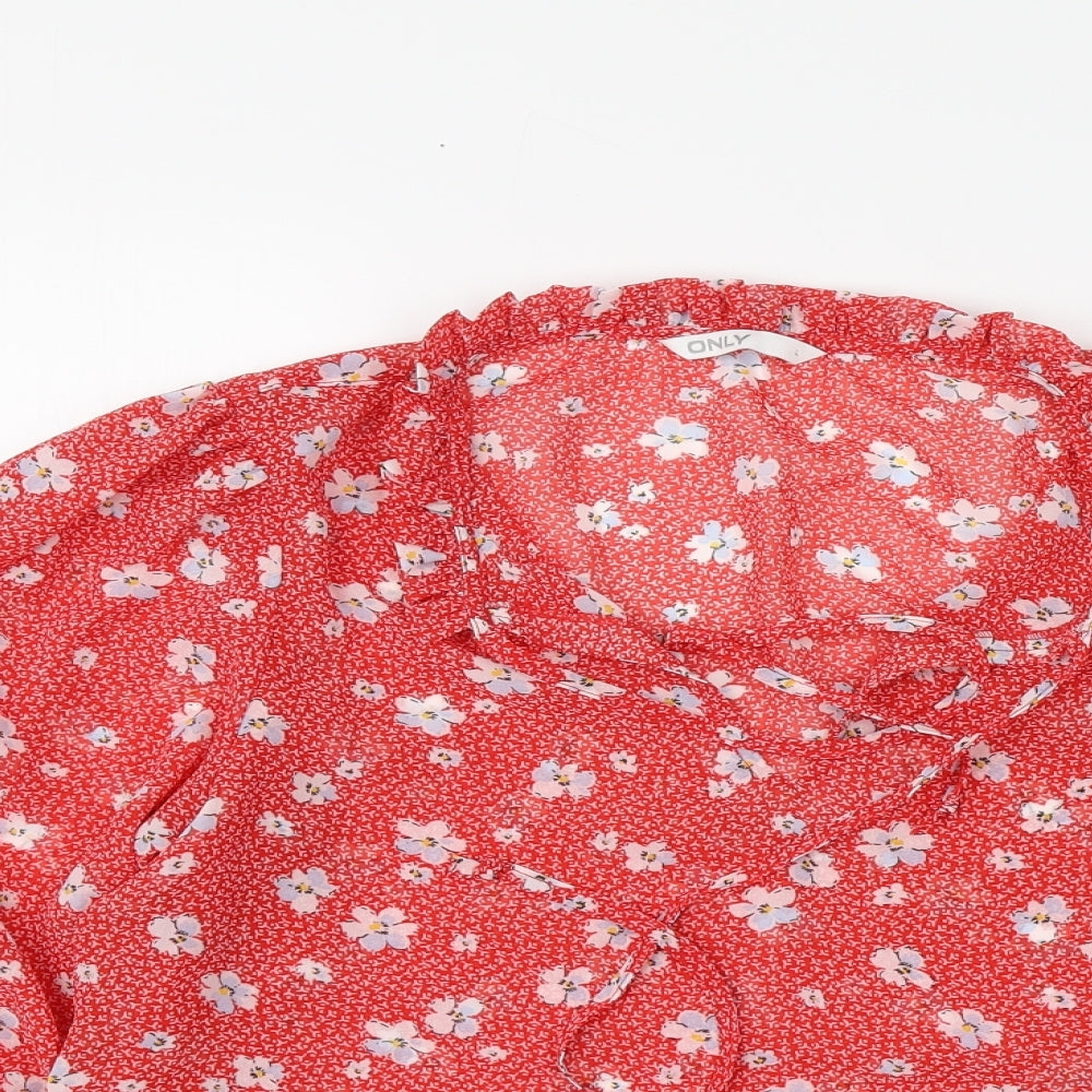 Womens UK Size L Only Red Basic Blouse