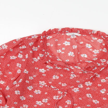 Womens UK Size L Only Red Basic Blouse