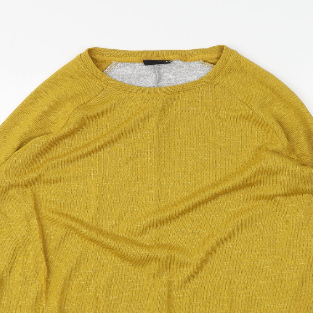 Womens UK Size M VILA Yellow Pullover Jumper