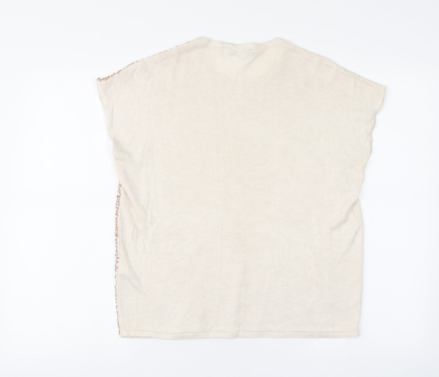 Womens UK Size 10 Warehouse Beige Basic Blouse