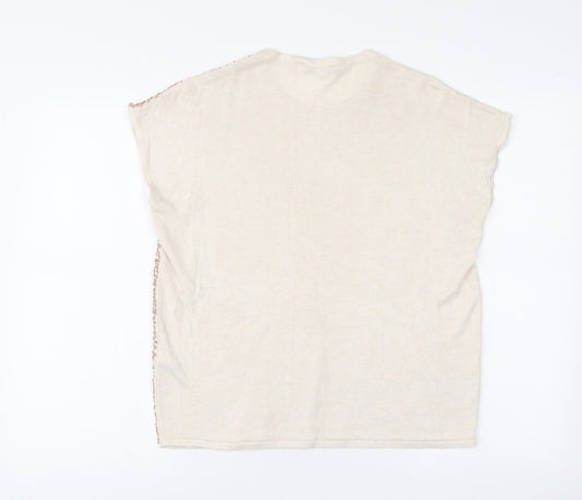Womens UK Size 10 Warehouse Beige Basic Blouse