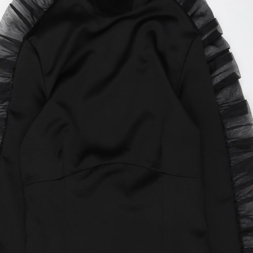 Boohoo Womens Black Polyester A-Line Size 10 High Neck