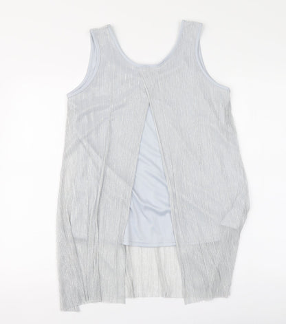 Womens UK Size L Reflections Silver Basic Blouse