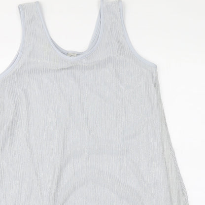 Womens UK Size L Reflections Silver Basic Blouse
