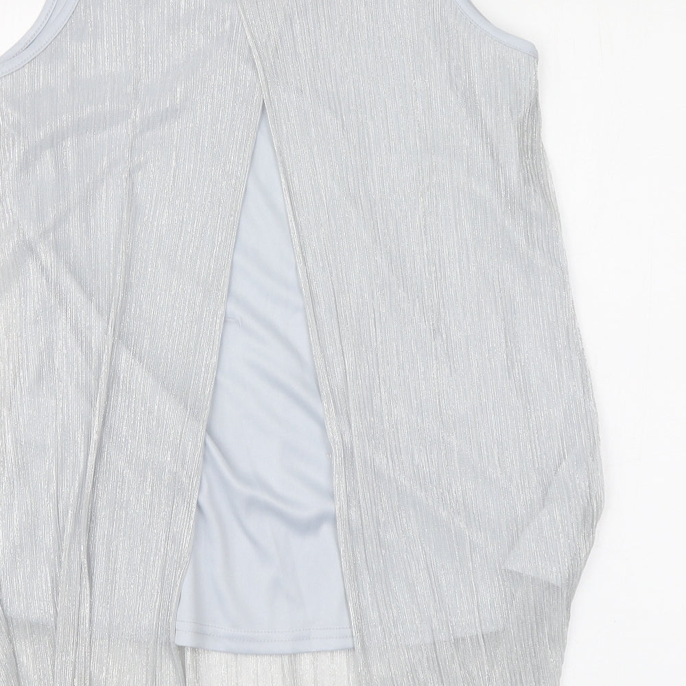 Womens UK Size L Reflections Silver Basic Blouse