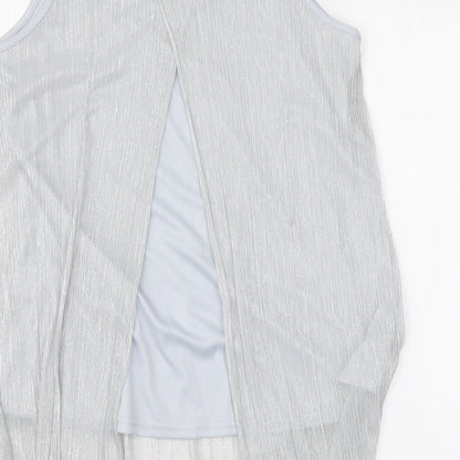 Womens UK Size L Reflections Silver Basic Blouse