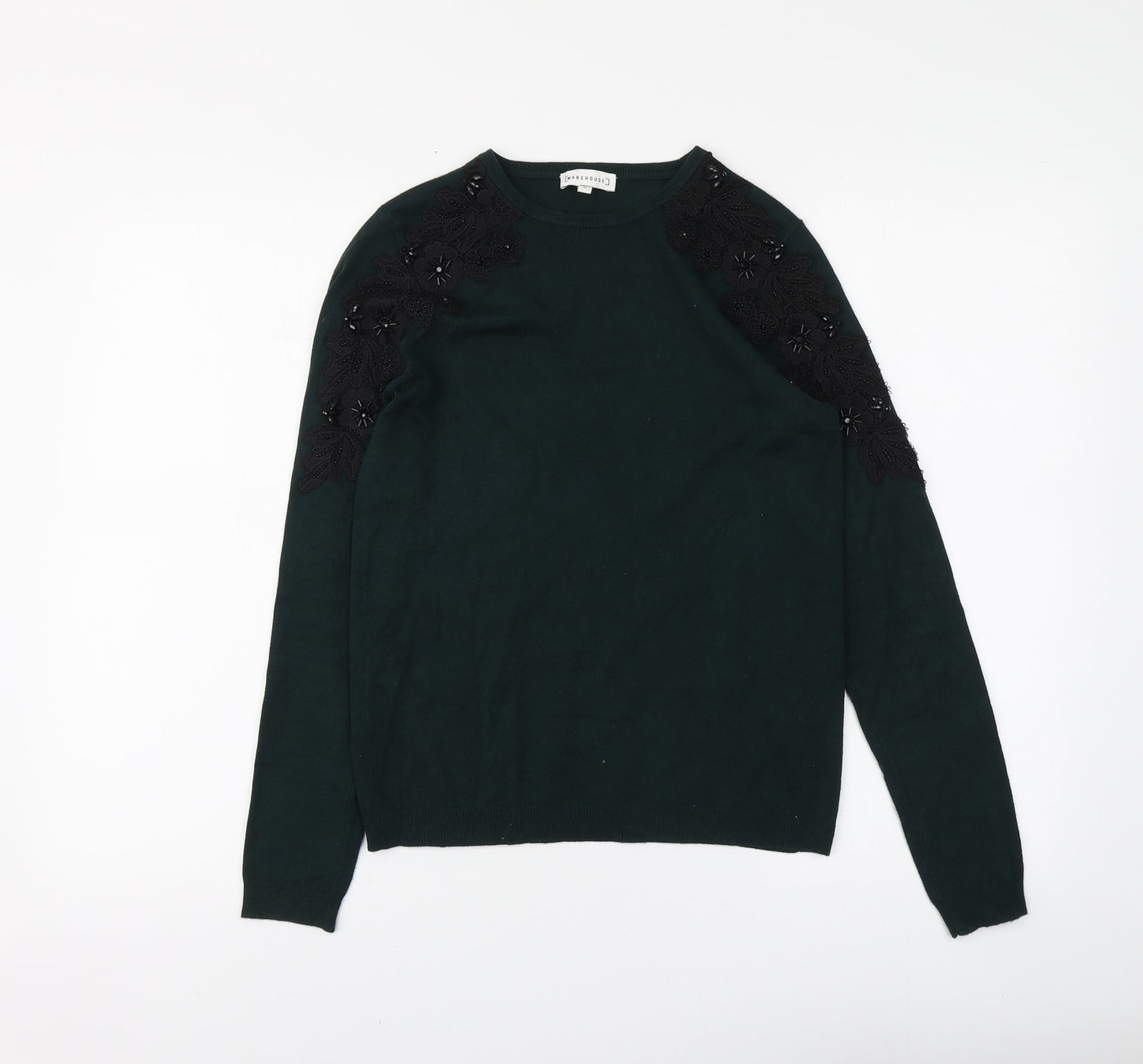 Womens UK Size 6 Warehouse Green Pullover Jumper