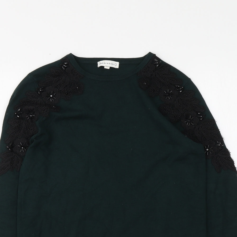 Womens UK Size 6 Warehouse Green Pullover Jumper