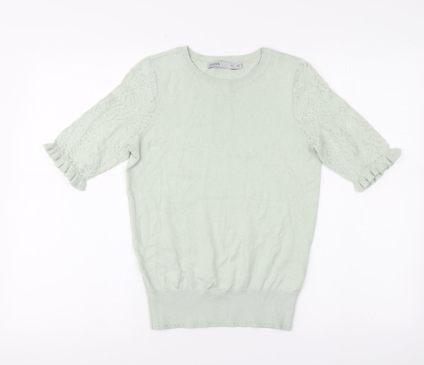 Womens UK Size XS Oasis Green Pullover Jumper