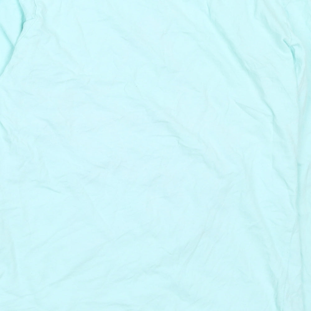 Dunnes Stores Girls Blue Cotton Basic T-Shirt Size 9-10 Years Crew Neck - Shine Bright