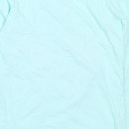 Dunnes Stores Girls Blue Cotton Basic T-Shirt Size 9-10 Years Crew Neck - Shine Bright