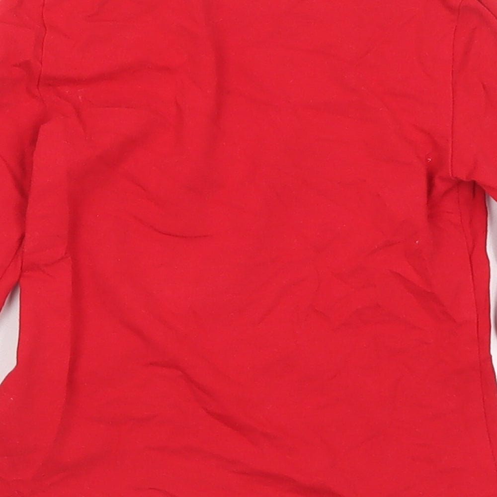Dunnes Stores Girls Red Cotton Basic T-Shirt Size 2-3 Years Round Neck