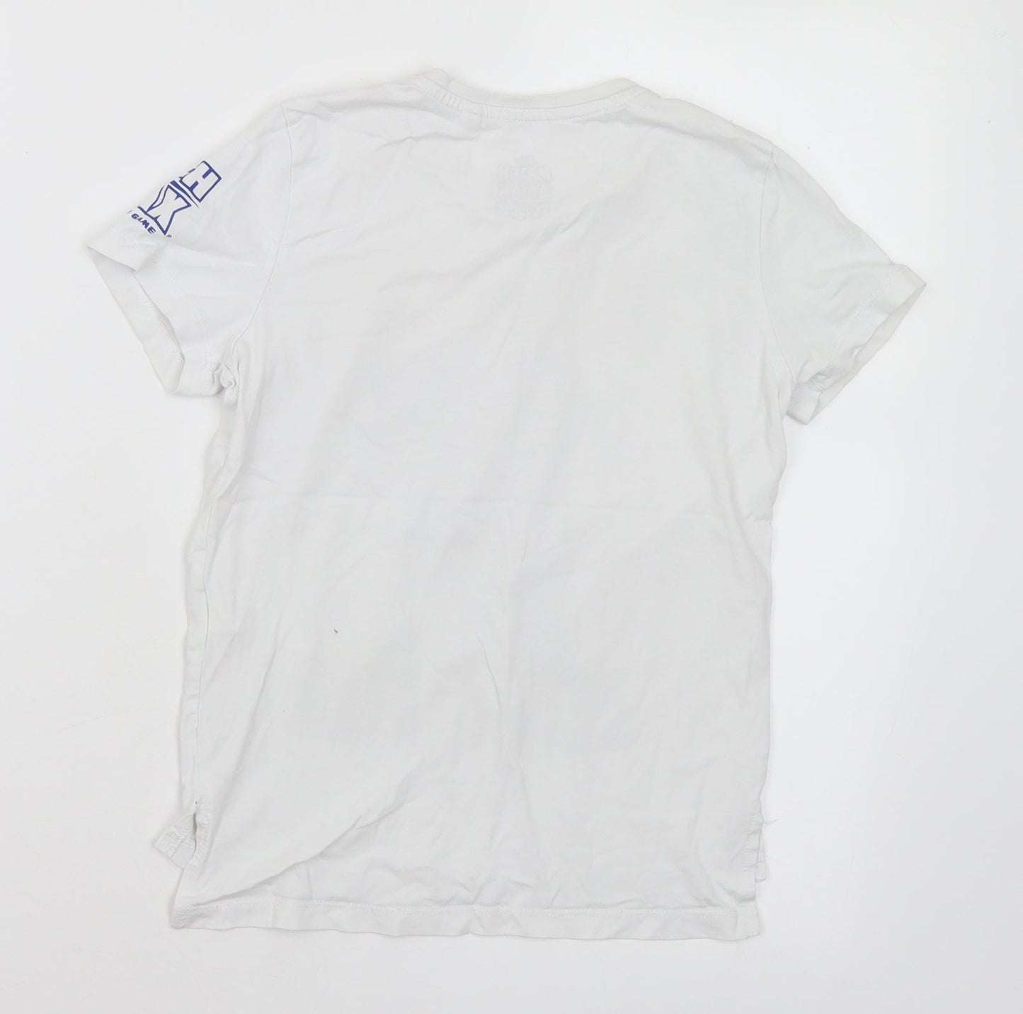 Primark Boys White Cotton Basic T-Shirt Size 5-6 Years Crew Neck - Football