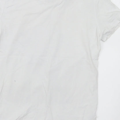 Primark Boys White Cotton Basic T-Shirt Size 5-6 Years Crew Neck - Football